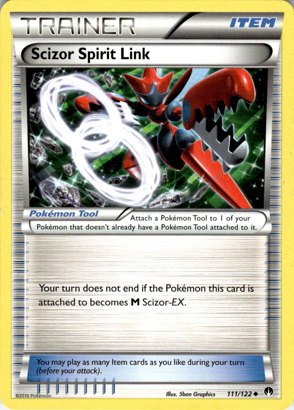 Scizor Spirit Link 111/122 Uncommon BREAKpoint Pokemon Lightly Played