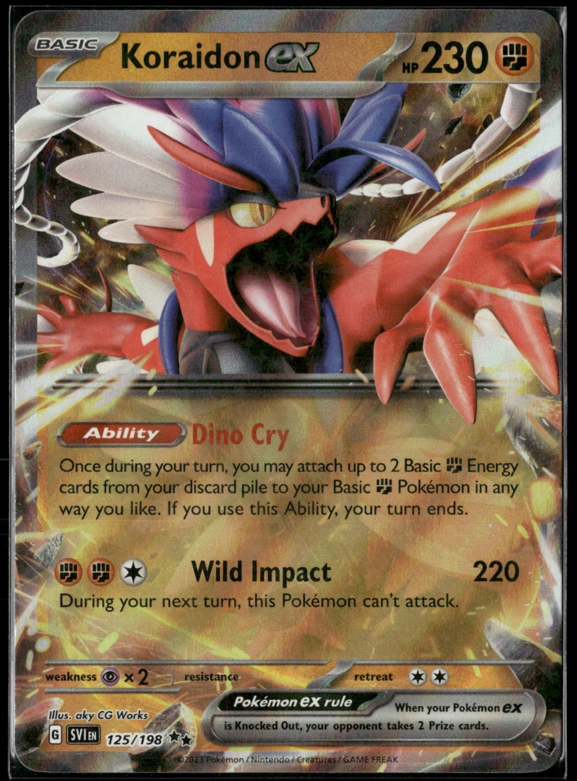 Koraidon ex Holo Double Rare SV01: Scarlet & Violet Base Set 125/198 NM