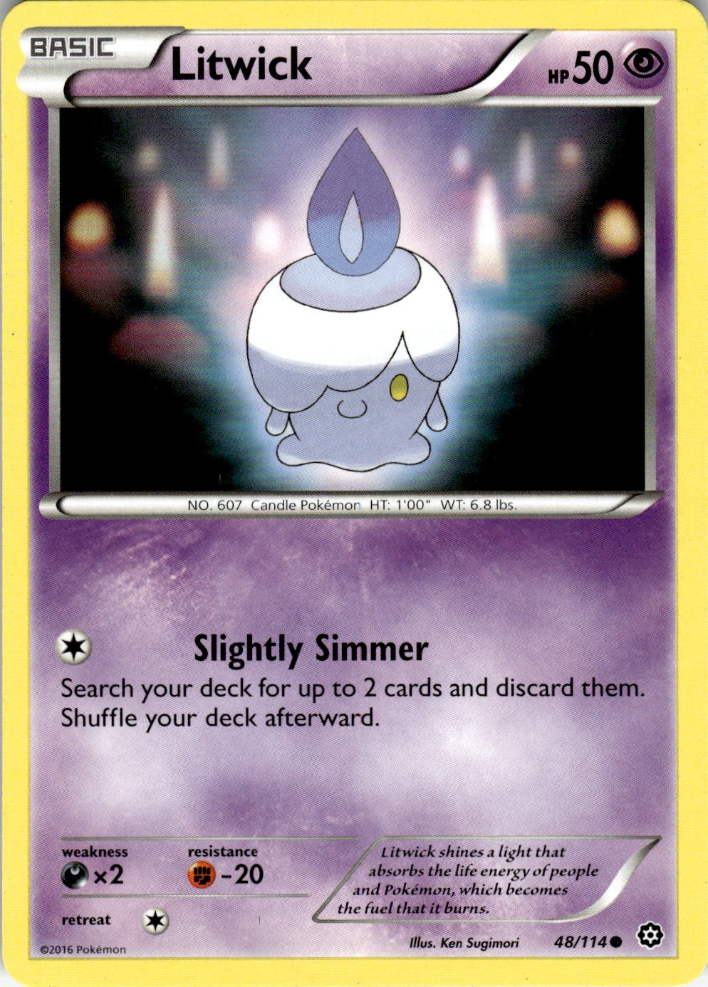 Litwick 48/114 Common Steam Siege Pokemon Lightly Played