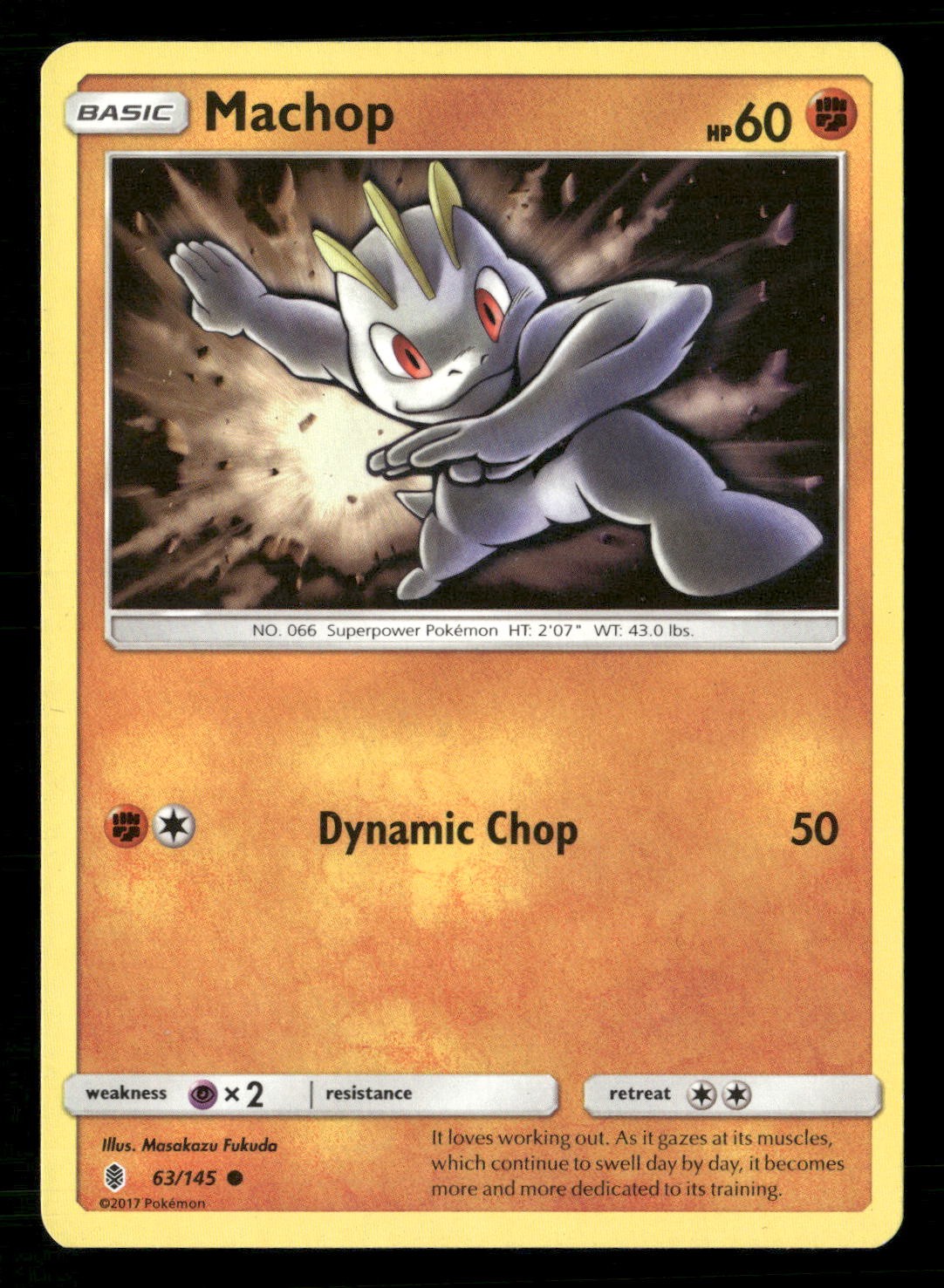 Machop (63) Common SM - Guardians Rising 63/145 NM