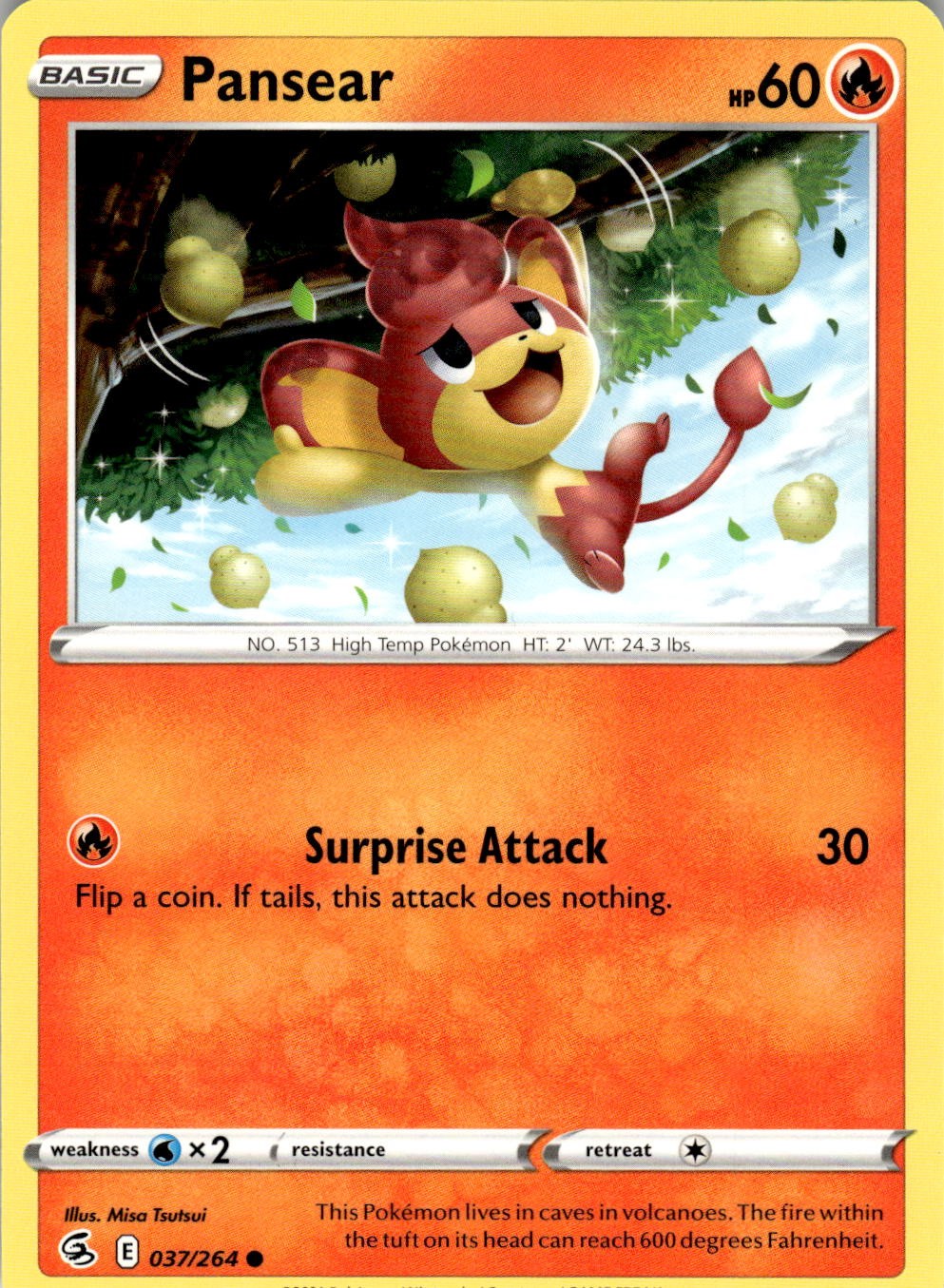 Pansear 037/264 Common Fusion Strike Pokemon Near Mint