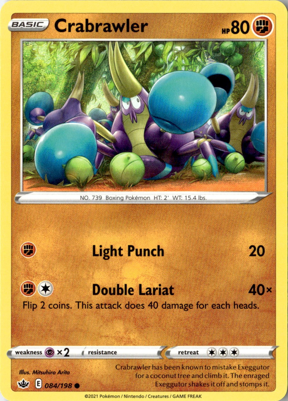 2021 POKEMON CRABRAWLER 084/198 COMMON CHILLING REIGN NEAR MINT