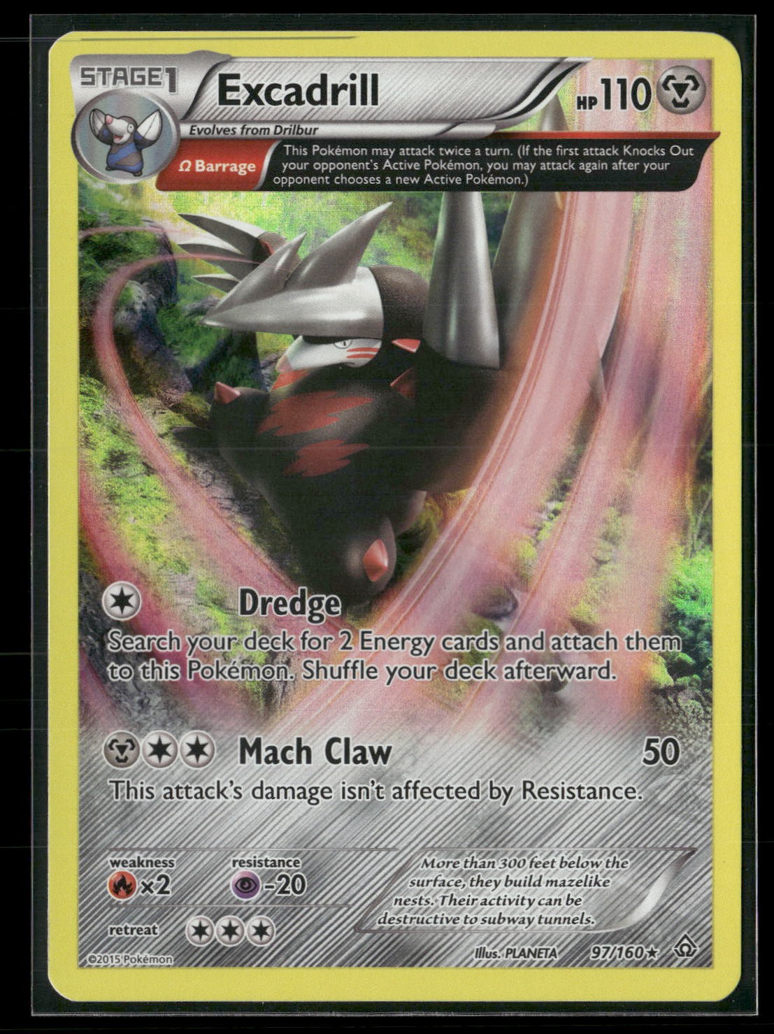 Excadrill (Omega) Holo Rare XY - Primal Clash 97/160 NM