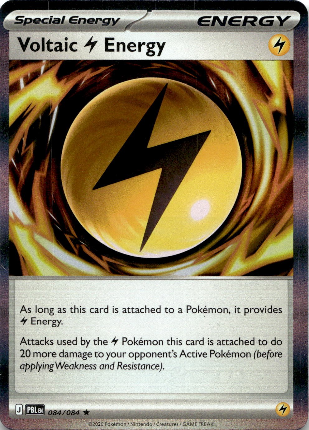 Voltaic Lightning Energy 084/084 Rare Pitch Black Pokemon Reverse Holo Near Mint