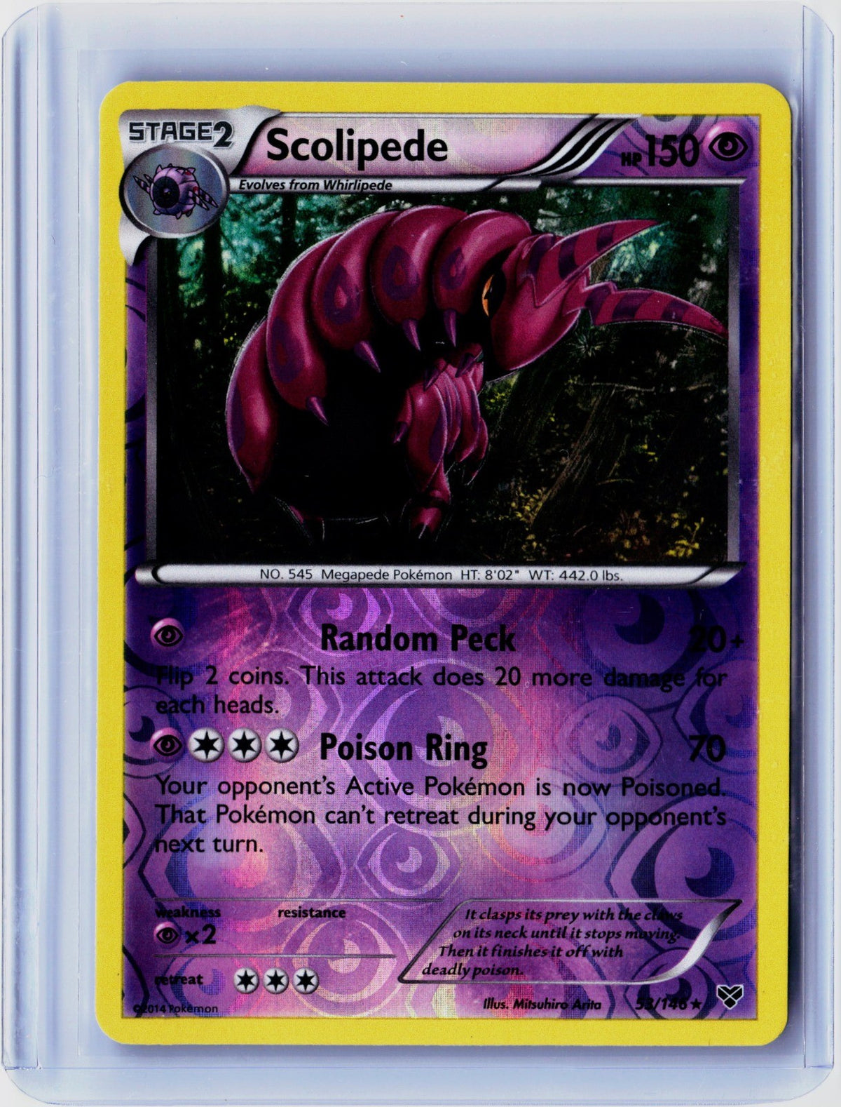 Scolipede Reverse Holo Rare XY Base Set 53/146 NM