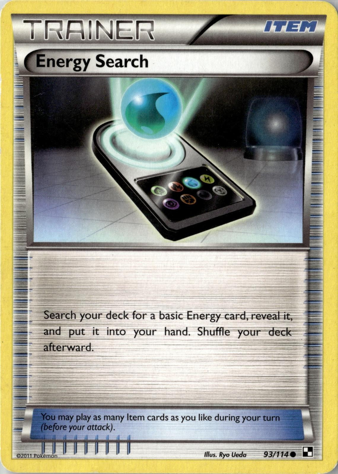 2011 POKEMON ENERGY SEARCH 93/114 COMMON BLACK & WHITE NEAR MINT