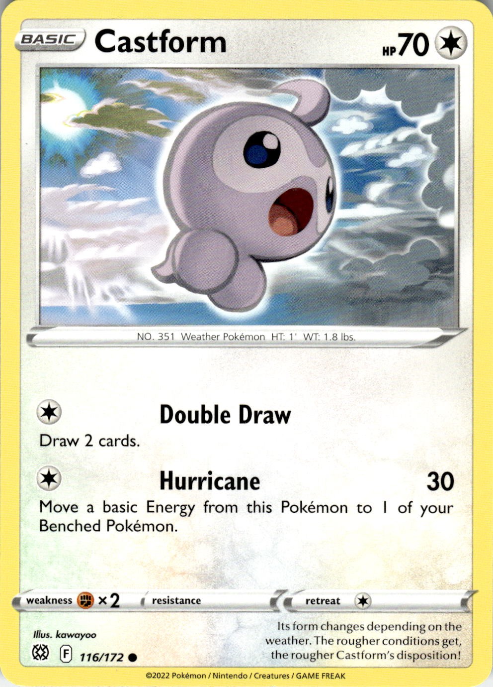 Castform 116/172 Common Brilliant Stars Pokemon Near Mint