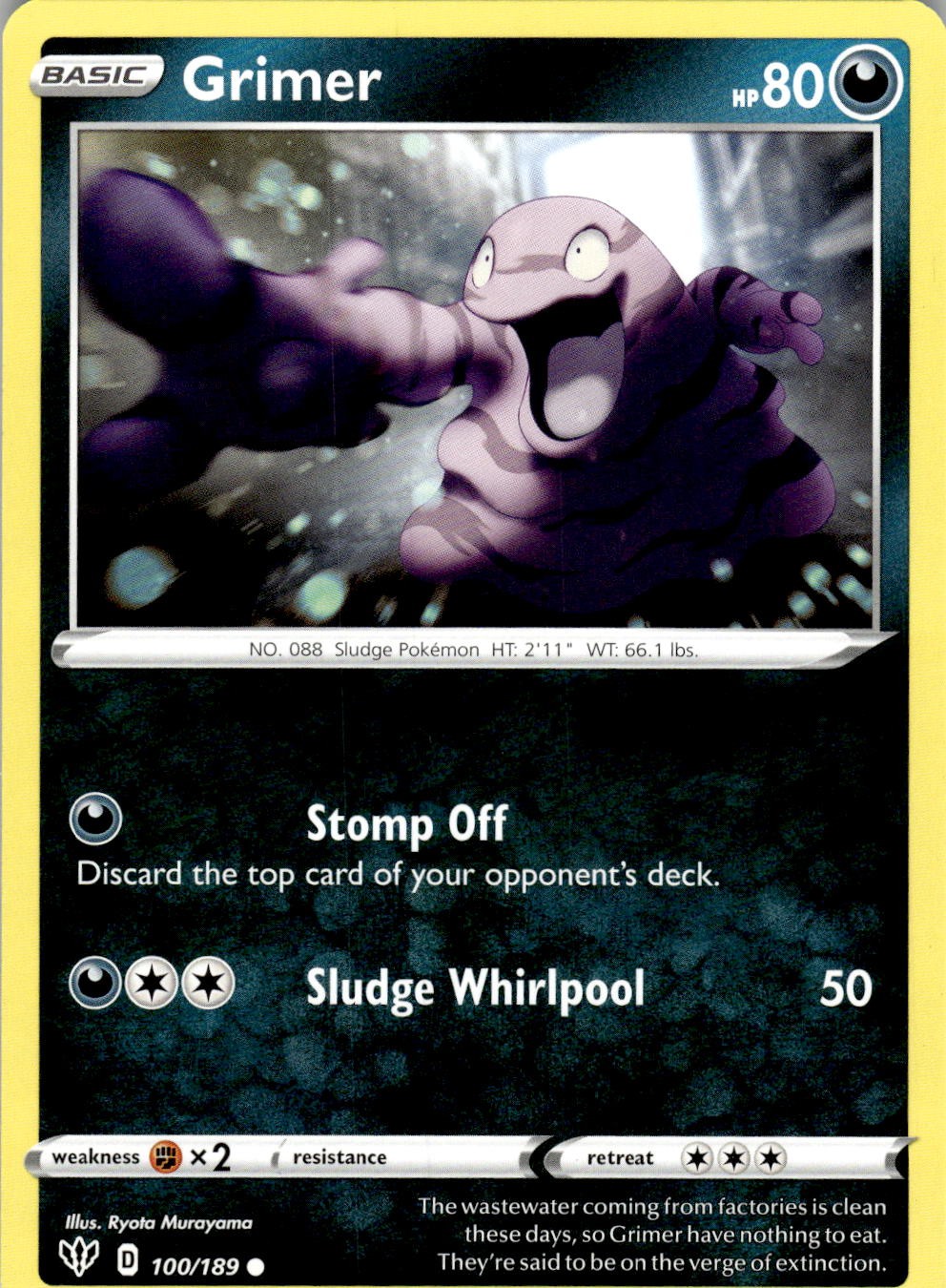 Grimer 100/189 Common Darkness Ablaze Pokemon Near Mint