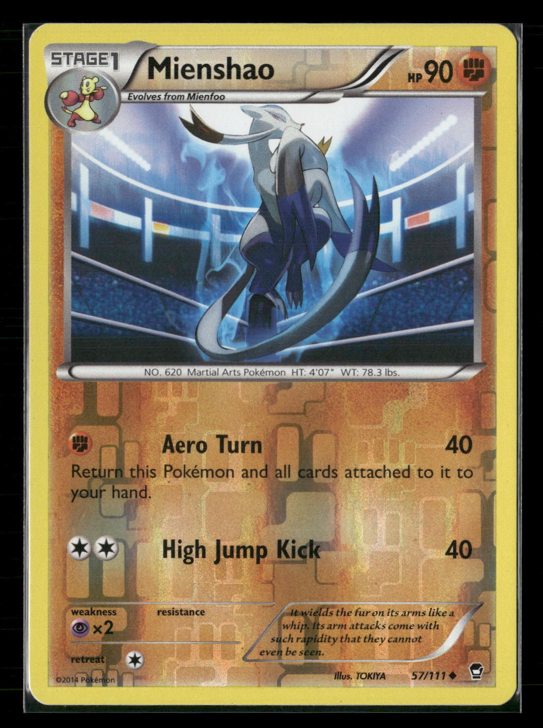 Mienshao Reverse Holo Uncommon XY - Furious Fists 57/111 NM