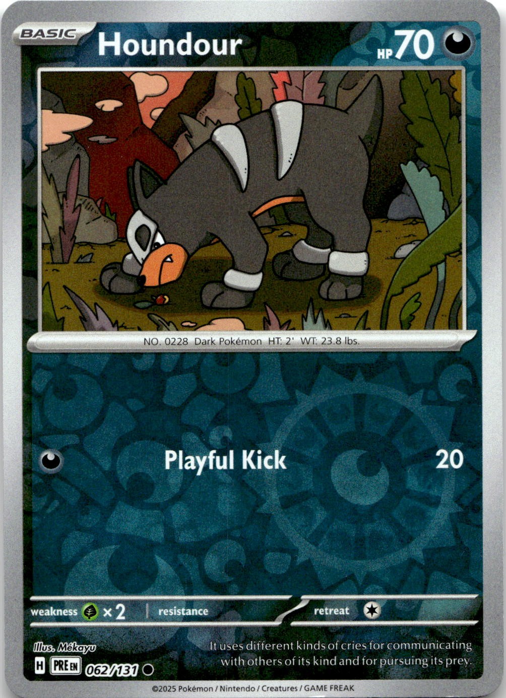 Houndour 062/131 Common Prismatic Evolutions Pokemon Reverse Holo Near Mint