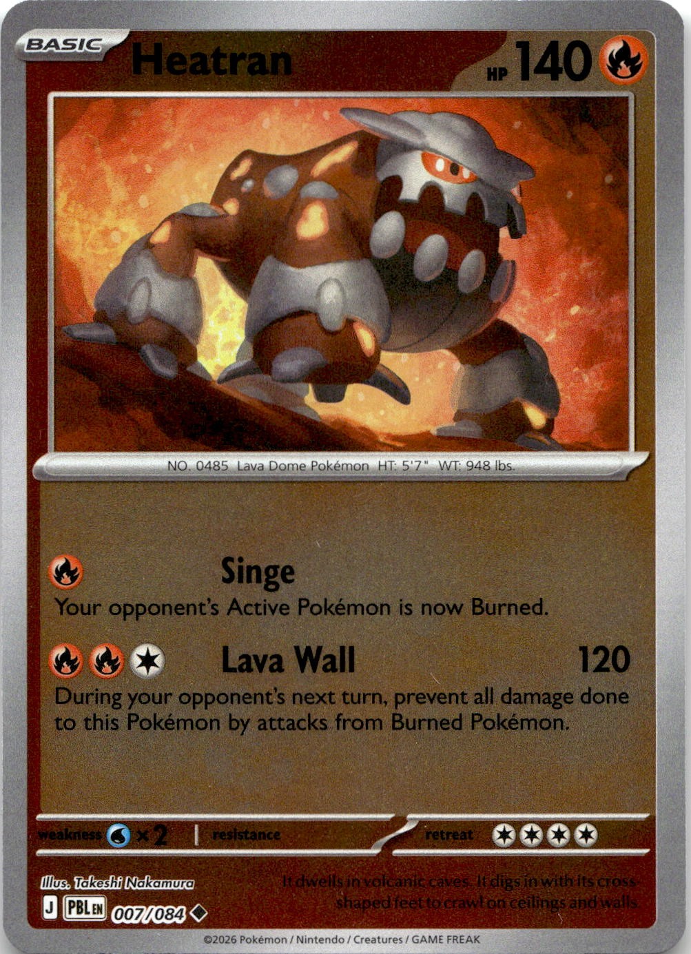 Heatran 007/084 Uncommon Pitch Black Pokemon Reverse Holo Near Mint