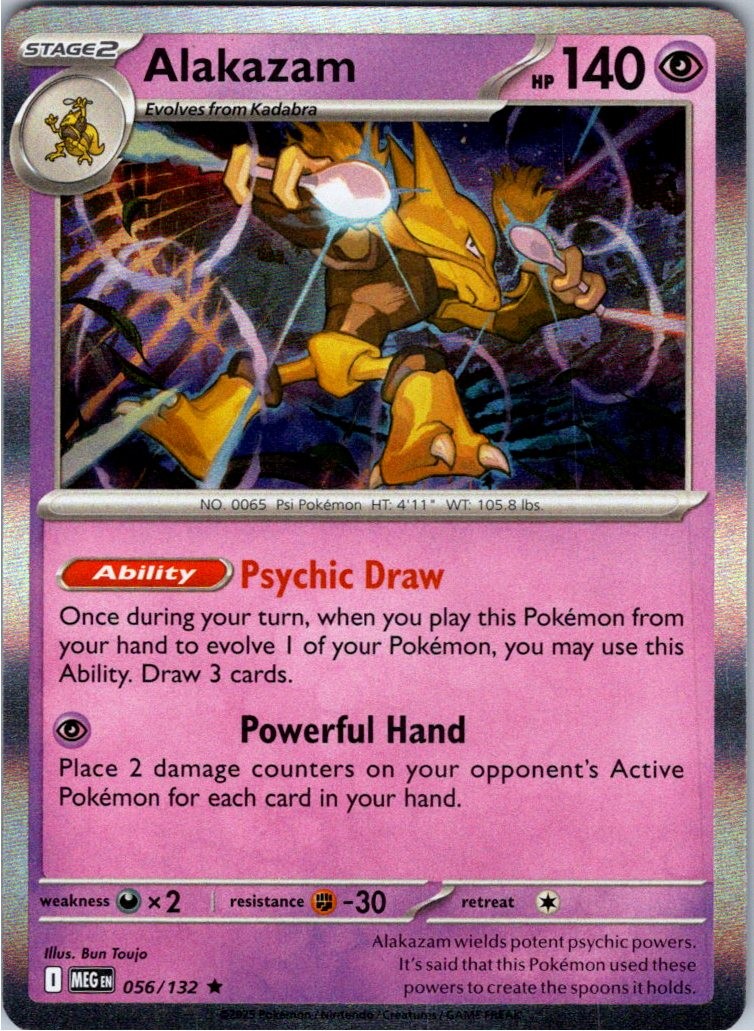 Alakazam 056/132 Rare Mega Evolution Pokemon Holo Near Mint