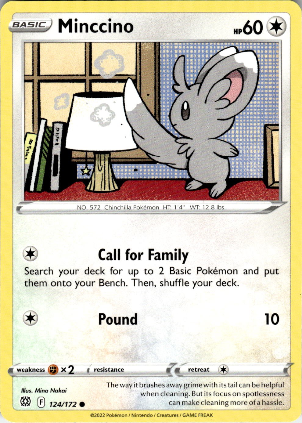 Minccino 124/172 Common Brilliant Stars Pokemon Near Mint