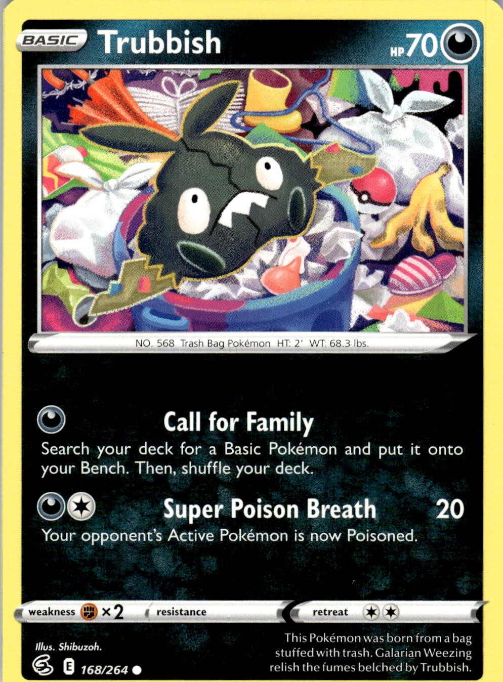 2021 POKEMON TRUBBISH 168/264 COMMON FUSION STRIKE NEAR MINT