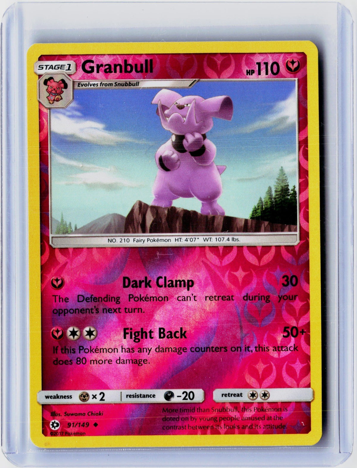 Granbull Reverse Holo Uncommon SM Base Set 91/149 NM