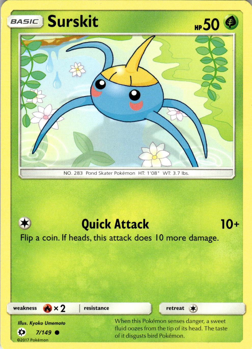 Surskit 7/149 Common SM Base Set Pokemon Near Mint