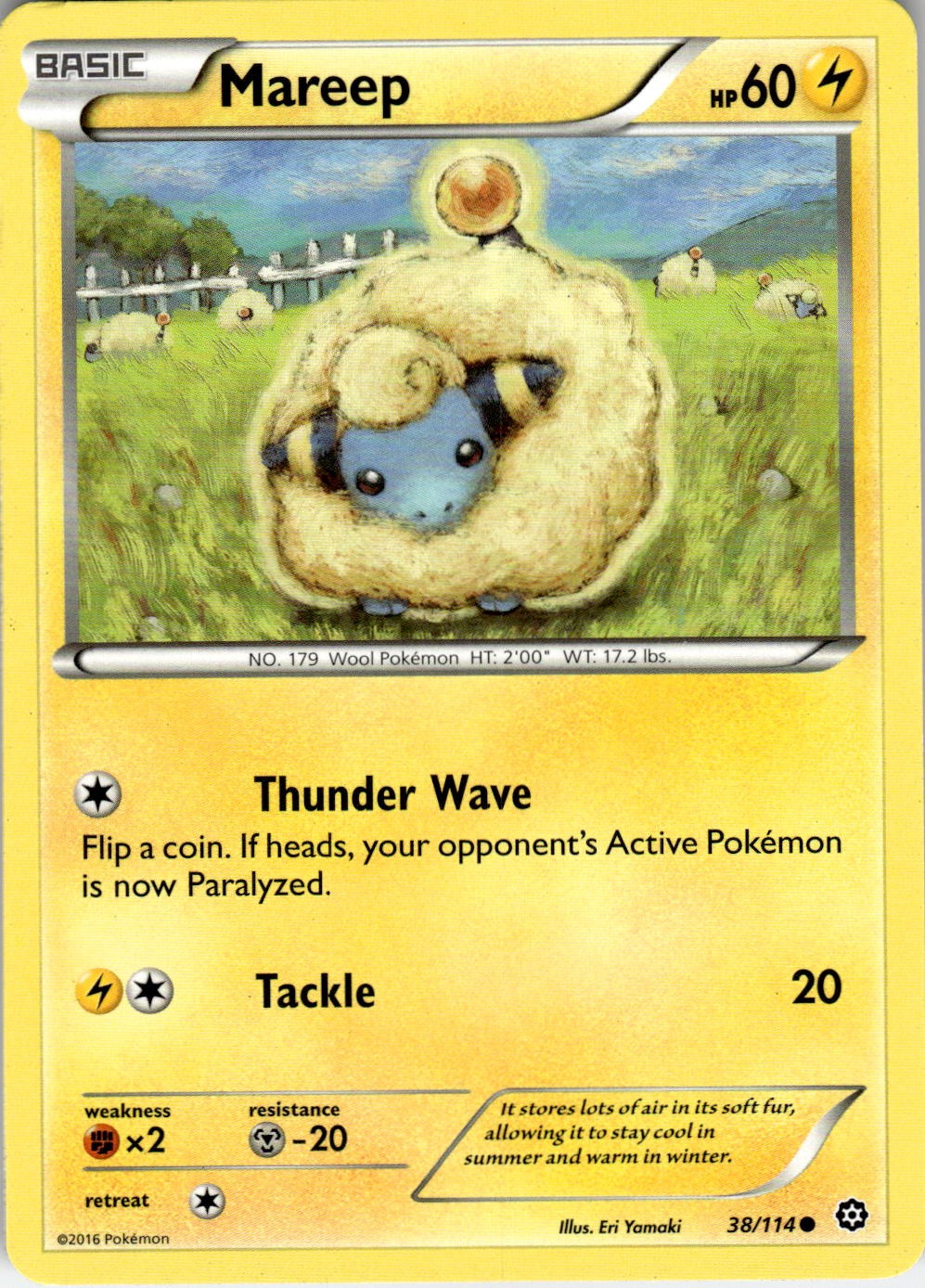 Mareep 38/114 Common Steam Siege Pokemon Near Mint