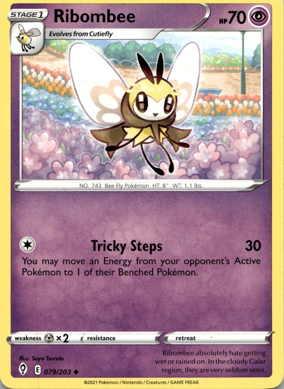Ribombee 079/203 Uncommon Evolving Skies Pokemon Lightly Played