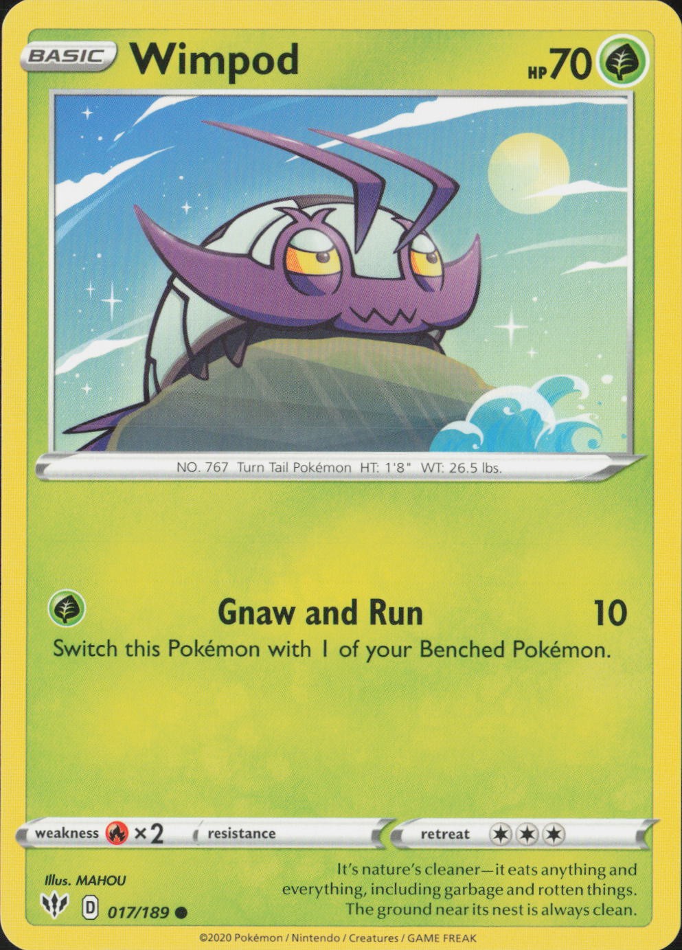 Wimpod Common SWSH03: Darkness Ablaze 017/189 NM