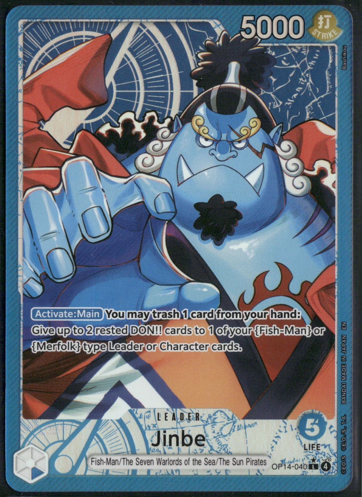 Jinbe (Alternate Art) Foil L The Azure Sea's Seven OP14-040 NM