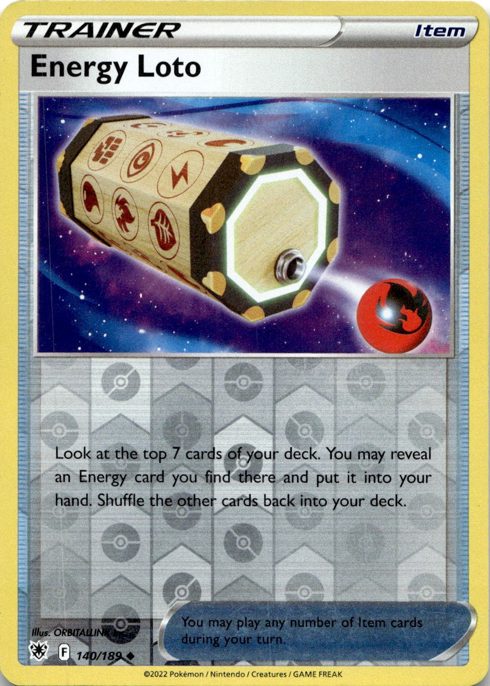 Energy Loto 140/189 Uncommon Astral Radiance Pokemon Reverse Holo Lightly Played