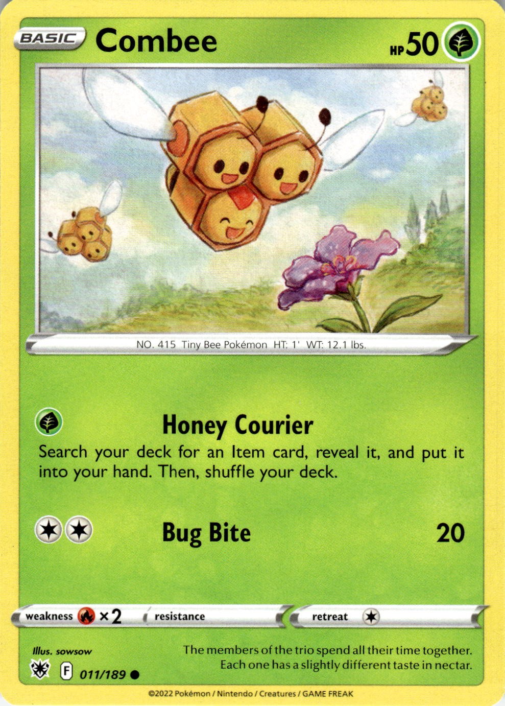 Combee 011/189 Common Astral Radiance Pokemon Near Mint