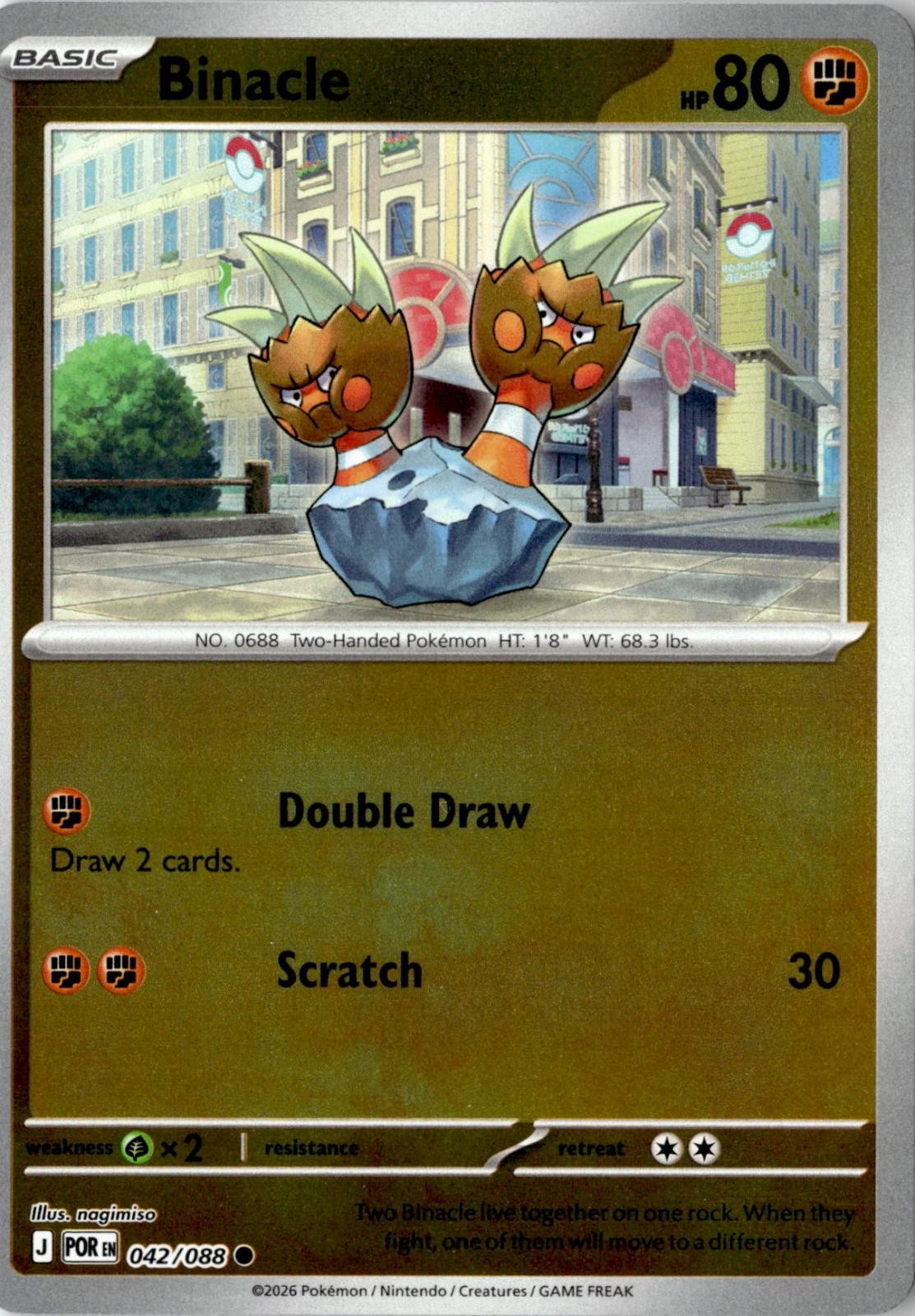 2026 POKEMON BINACLE 042/088 COMMON PERFECT ORDER REVERSE HOLO NEAR MINT