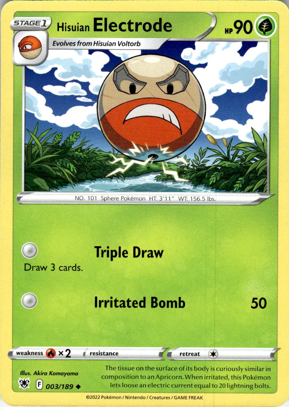 Hisuian Electrode 003/189 Uncommon Astral Radiance Pokemon Near Mint