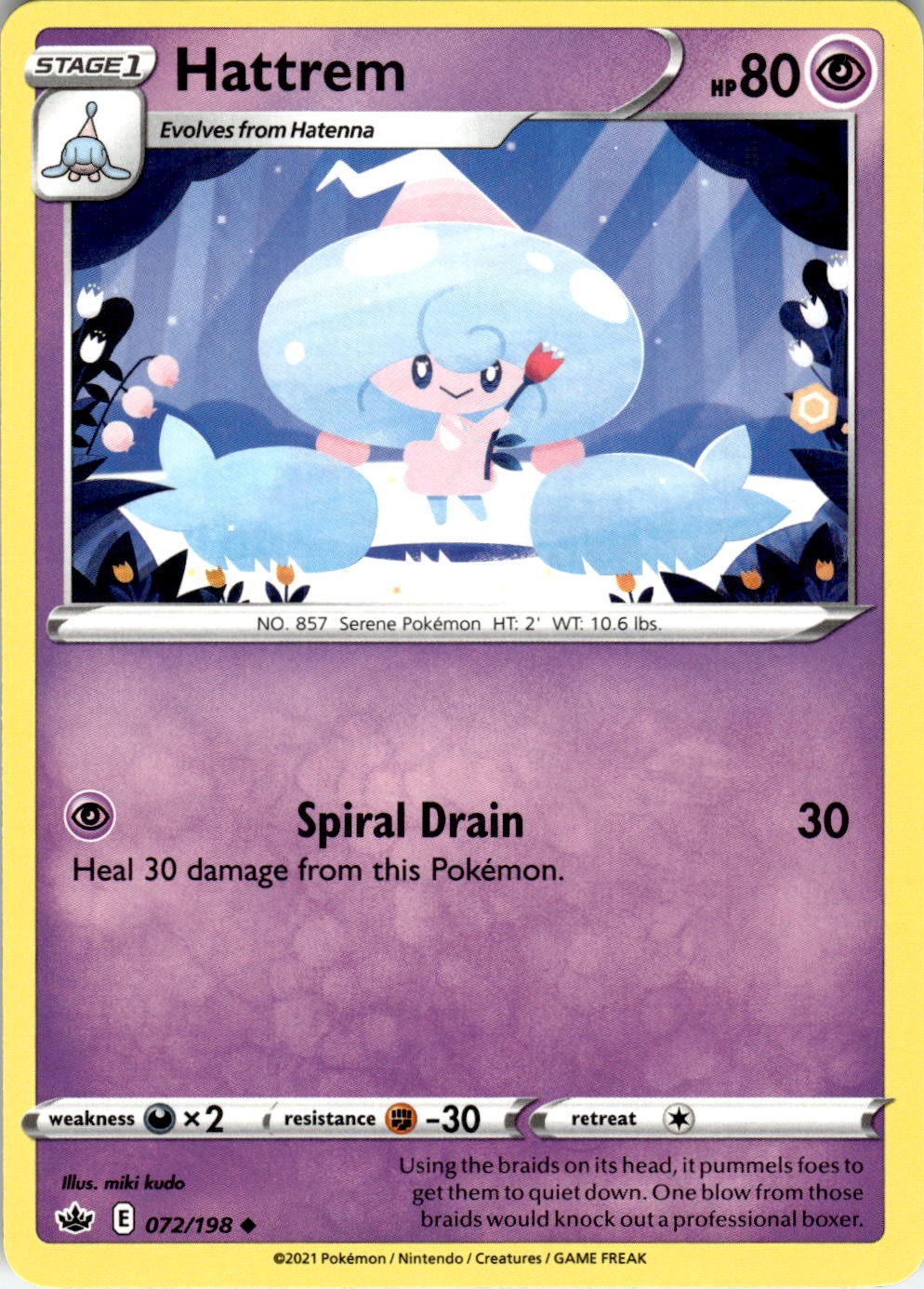 Hattrem 072/198 Uncommon Chilling Reign Pokemon Near Mint