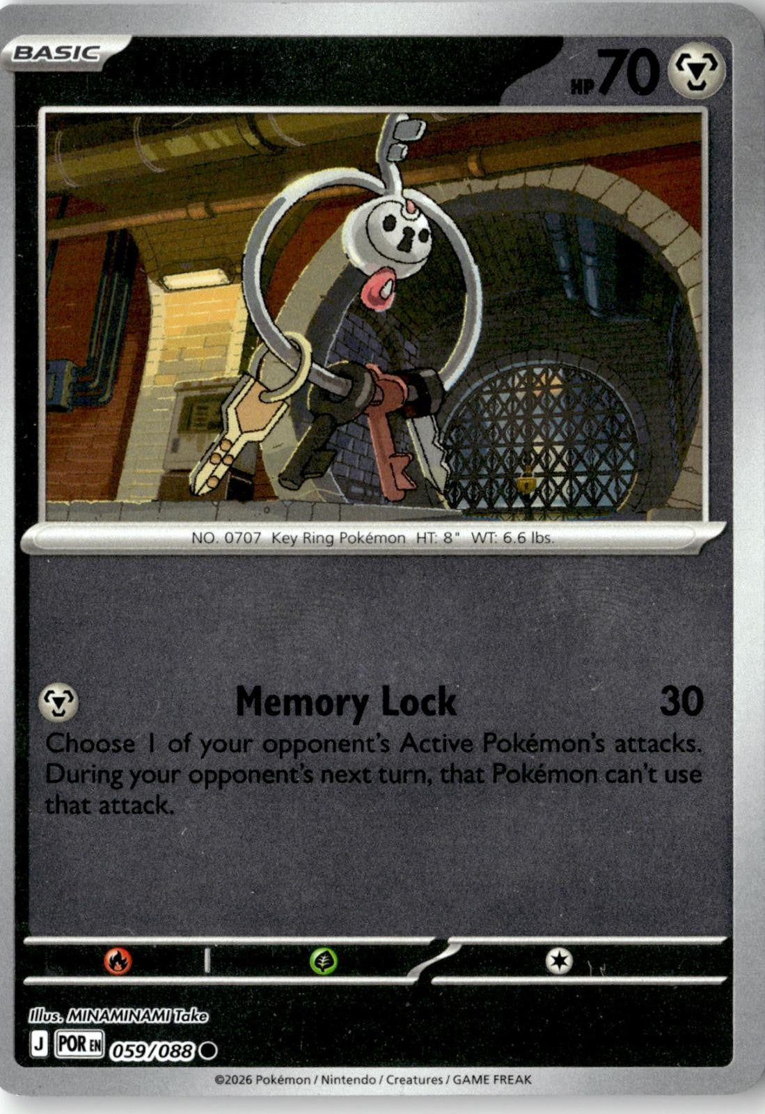 2026 POKEMON KLEFKI 059/088 COMMON PERFECT ORDER REVERSE HOLO NEAR MINT