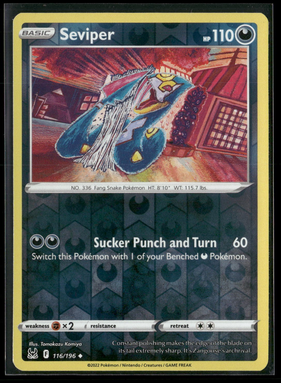 Seviper Reverse Holo Uncommon SWSH11: Lost Origin 116/196 NM