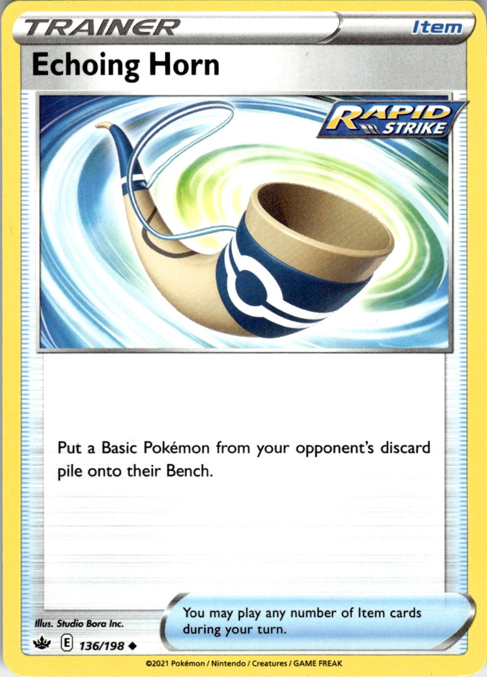 Echoing Horn 136/198 Uncommon Chilling Reign Pokemon Near Mint