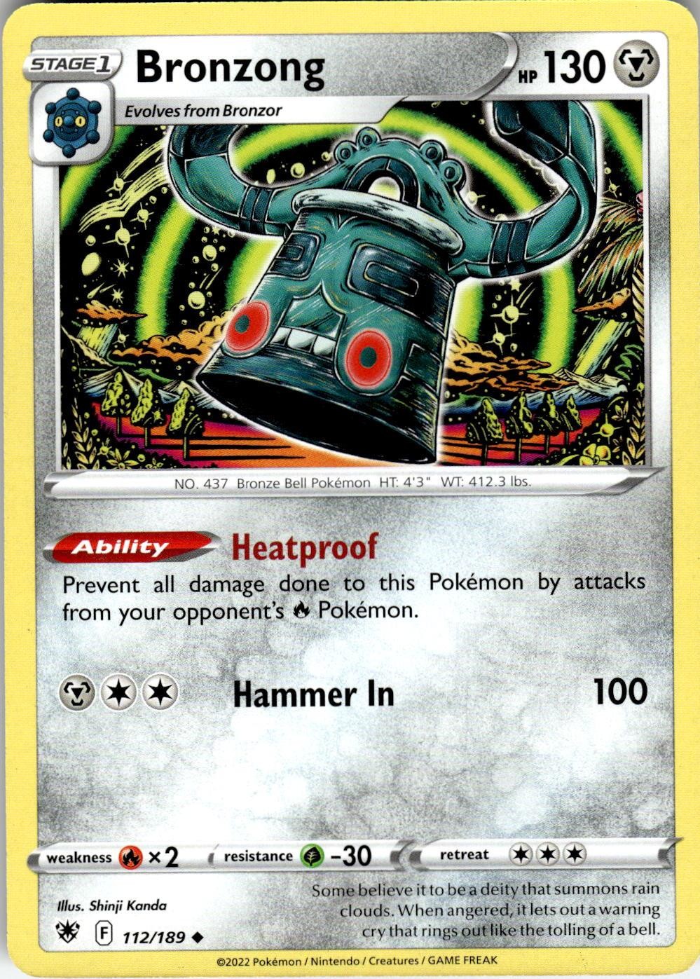 Bronzong 112/189 Uncommon Astral Radiance Pokemon Near Mint