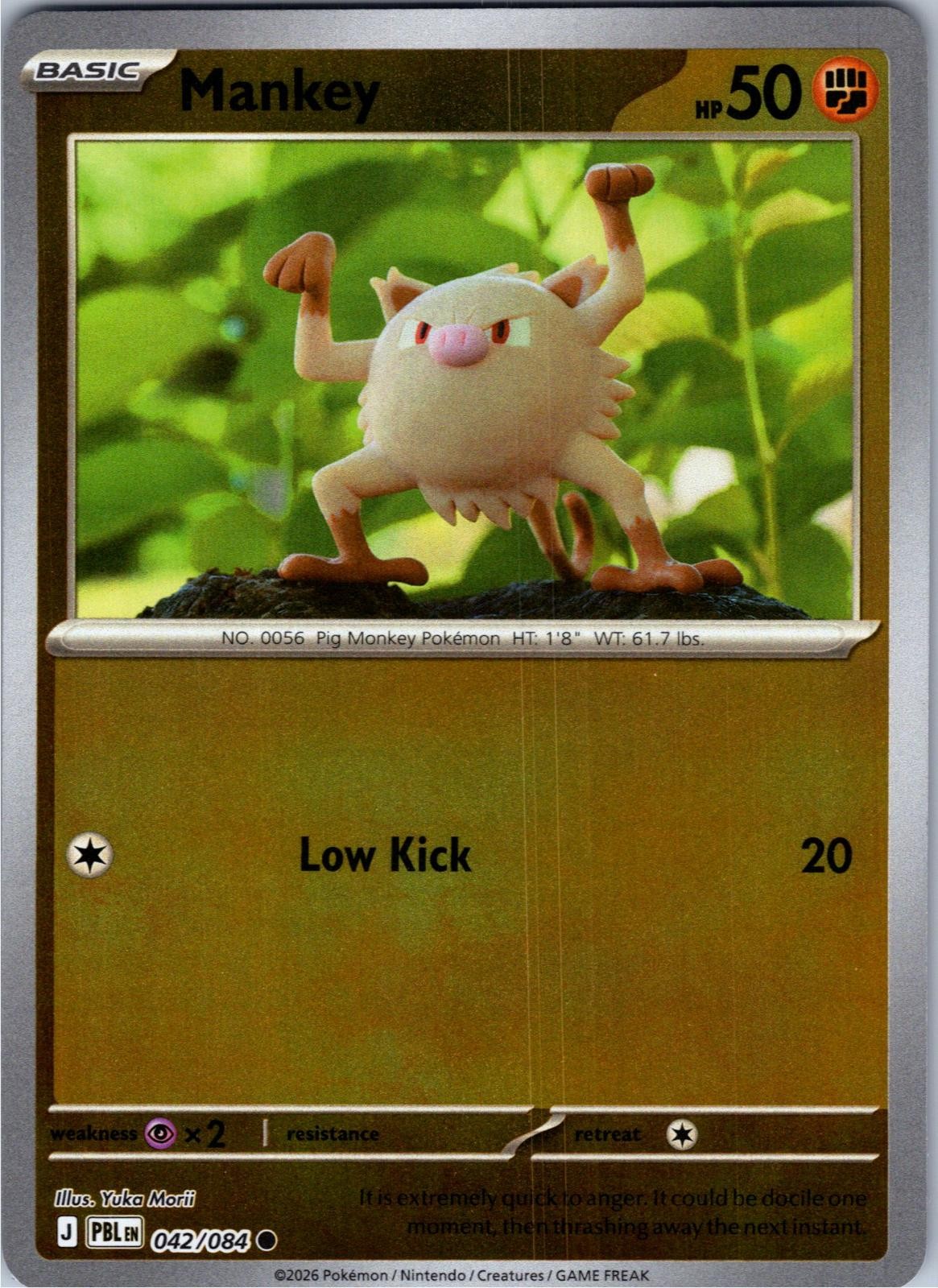 Mankey 042/084 Common Pitch Black Pokemon Lightly Played