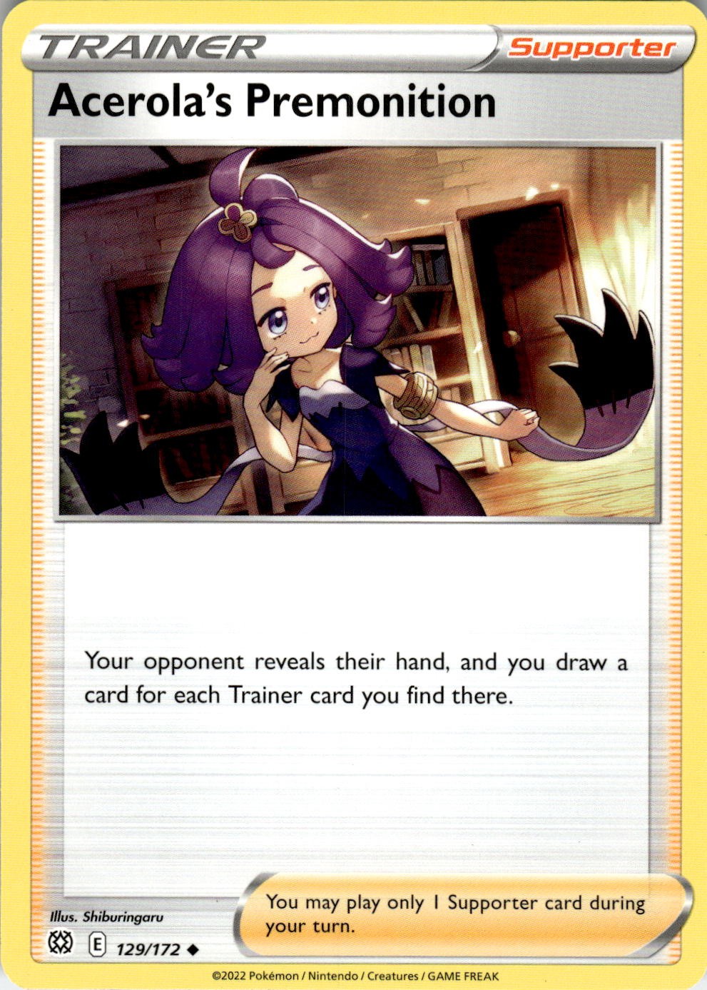 Acerola's Premonition 129/172 Uncommon Brilliant Stars Pokemon Near Mint