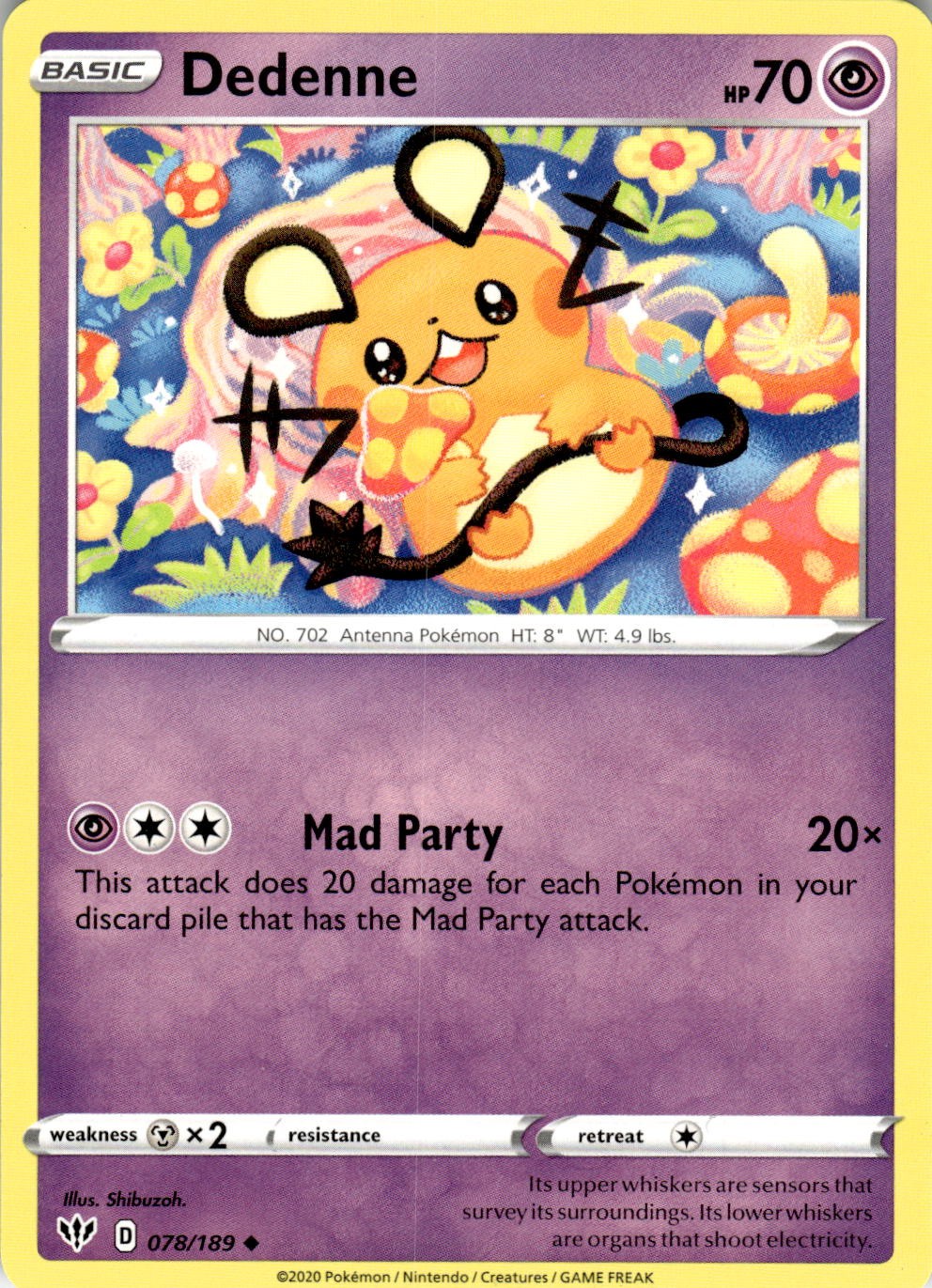 Dedenne 078/189 Uncommon Darkness Ablaze Pokemon Near Mint