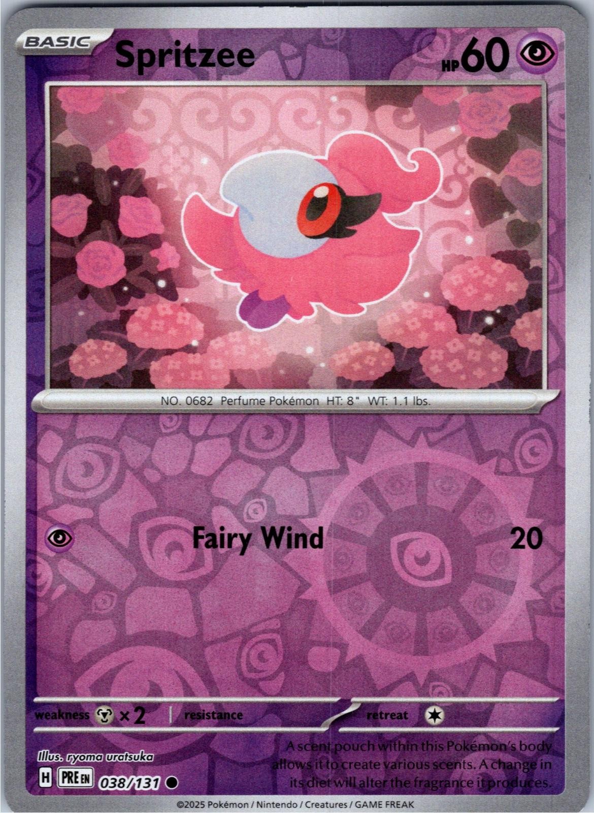 Spritzee 038/131 Common Prismatic Evolutions Pokemon Lightly Played