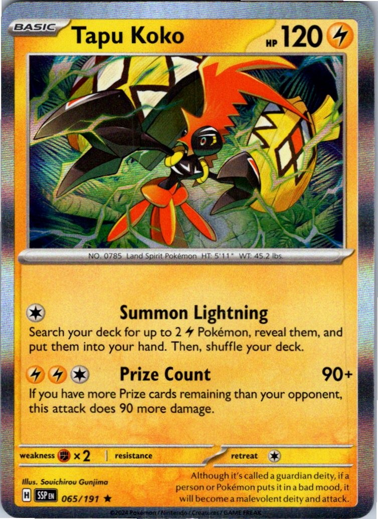 Tapu Koko 65/191 Promo Deck Exclusives Pokemon Near Mint