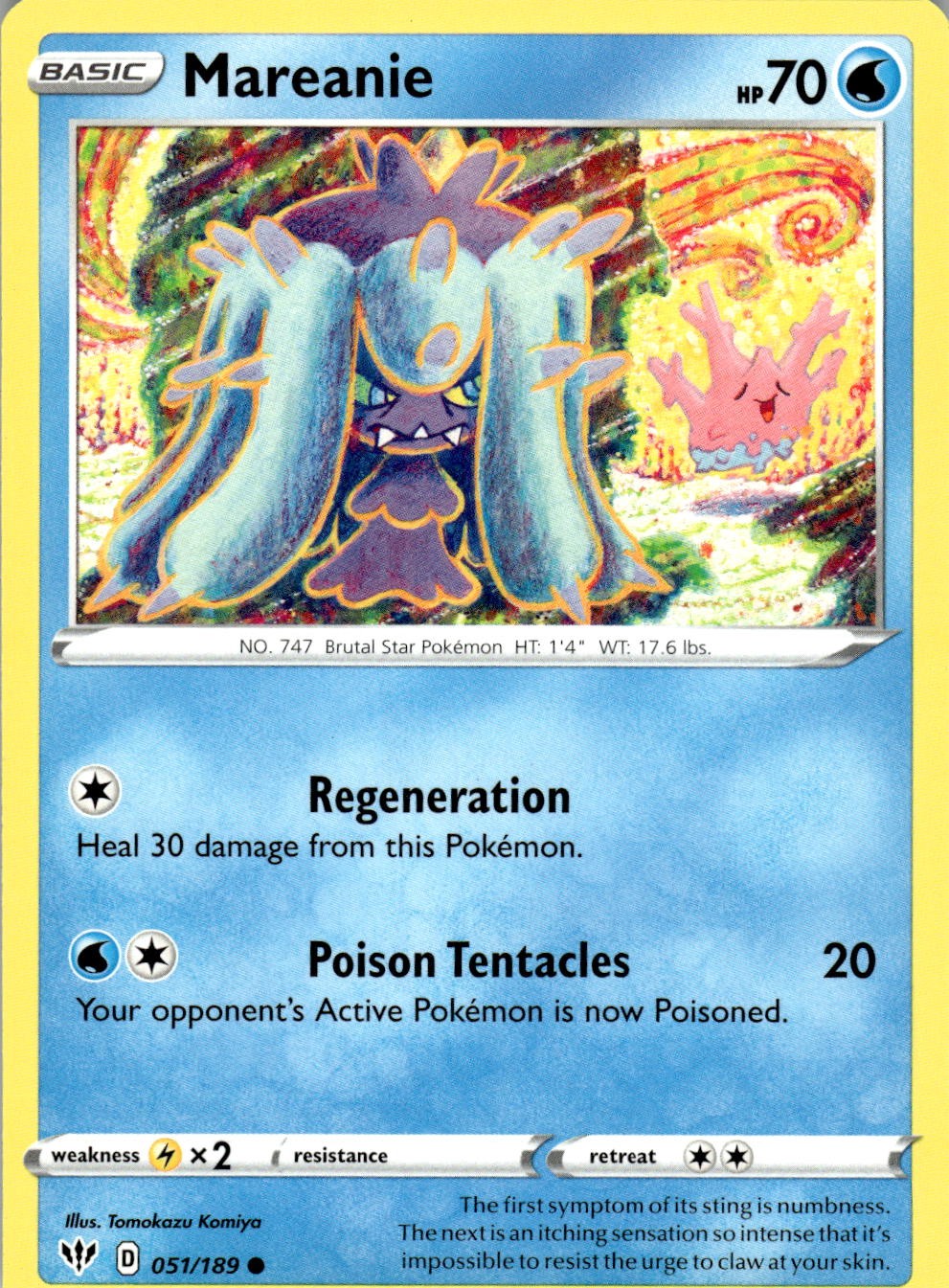 Mareanie 051/189 Common Darkness Ablaze Pokemon Near Mint
