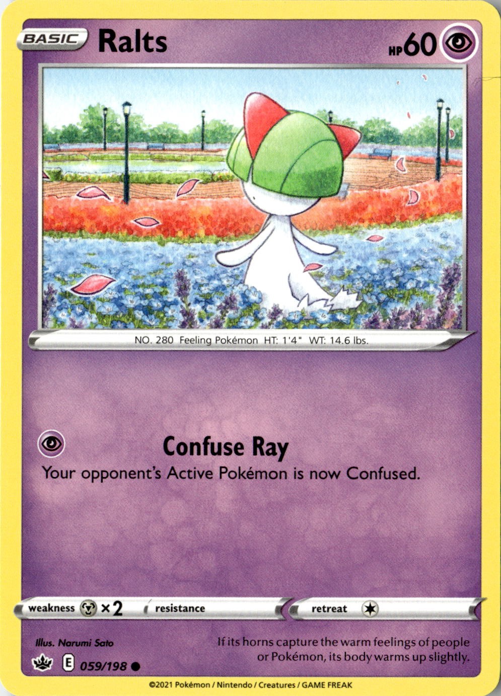 2021 POKEMON RALTS 059/198 COMMON CHILLING REIGN NEAR MINT