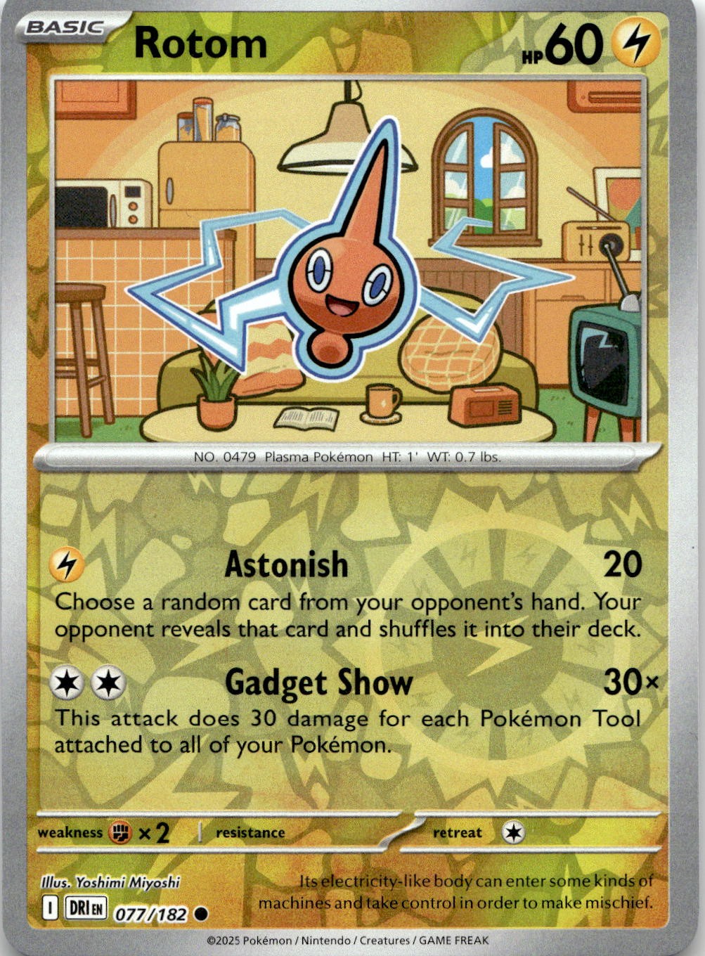 Rotom 077/182 Common Destined Rivals Pokemon Reverse Holo Near Mint