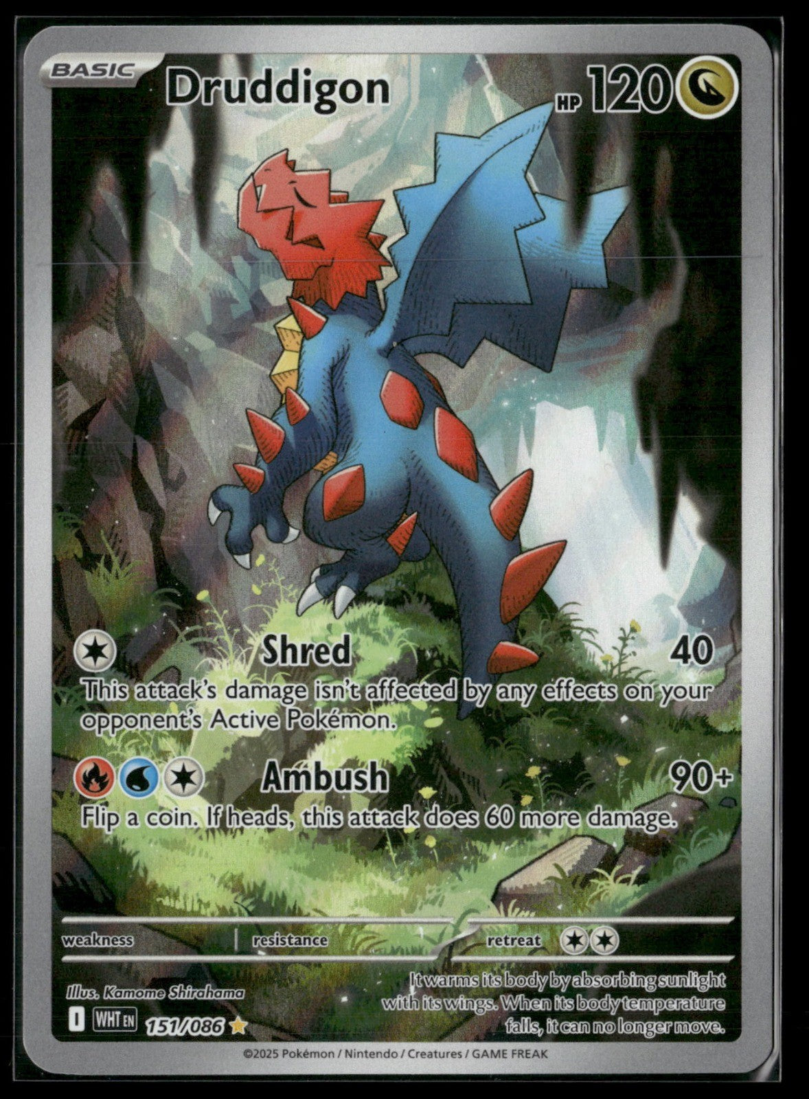 Druddigon Holo Illustration Rare SV: White Flare 151/086 NM