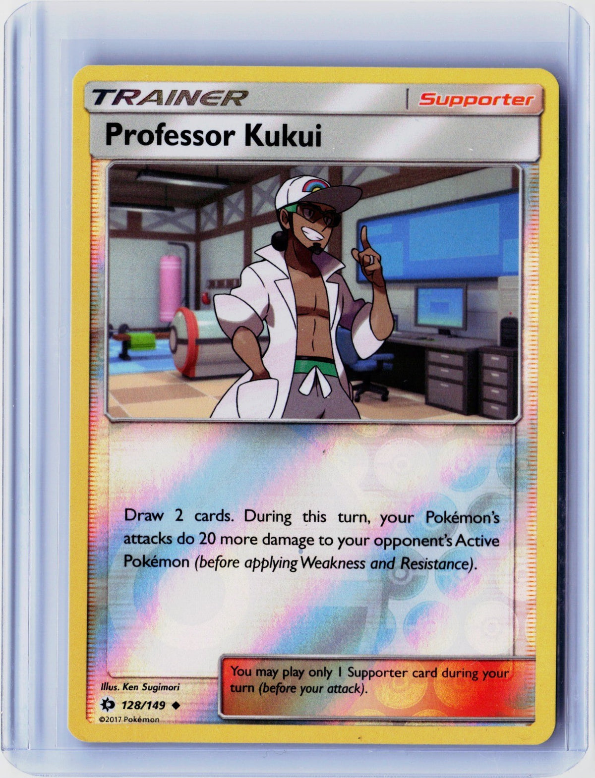 Professor Kukui Reverse Holo Uncommon SM Base Set 128/149 NM