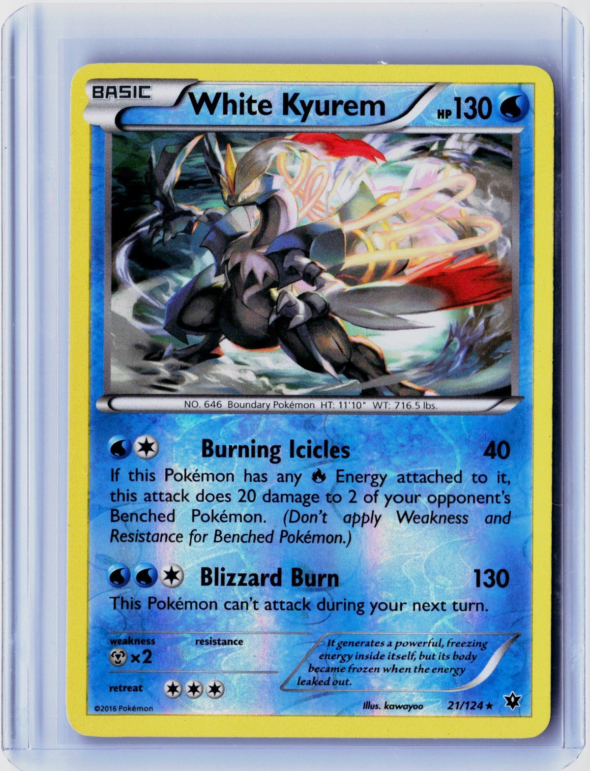 White Kyurem Reverse Holo Holo Rare XY - Fates Collide 21/124 NM