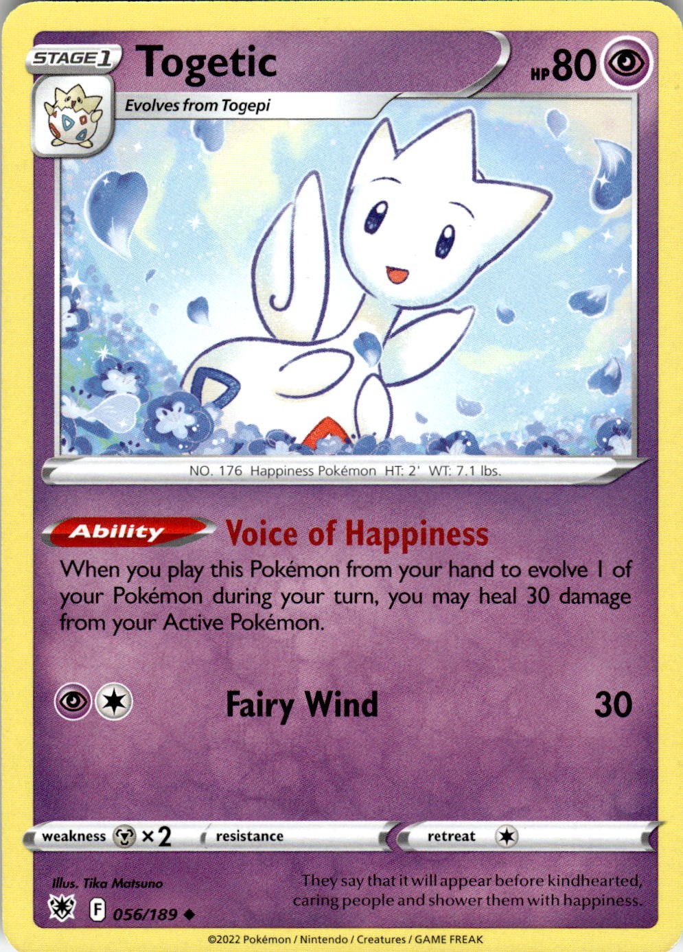 Togetic 056/189 Uncommon Astral Radiance Pokemon Near Mint
