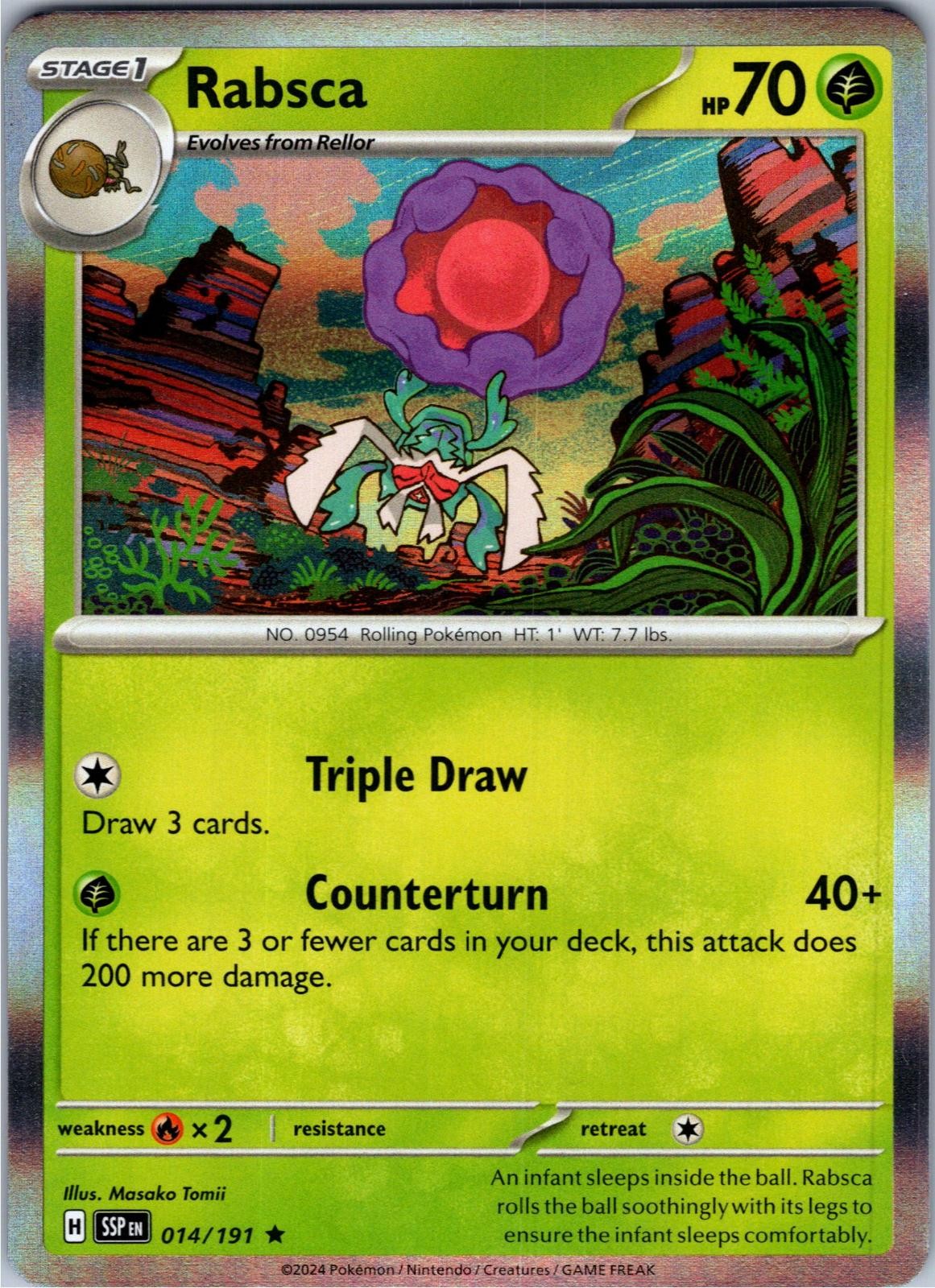 Rabsca 014/191 Rare Surging Sparks Pokemon Holo Lightly Played