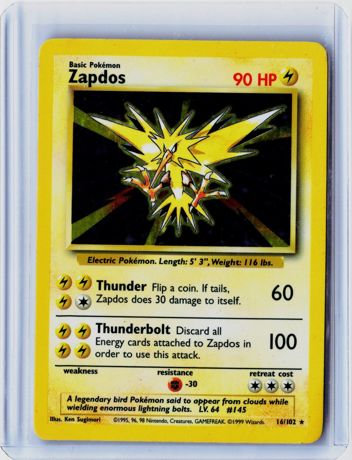 Zapdos Holo Rare Base Set 2 020/130 NM