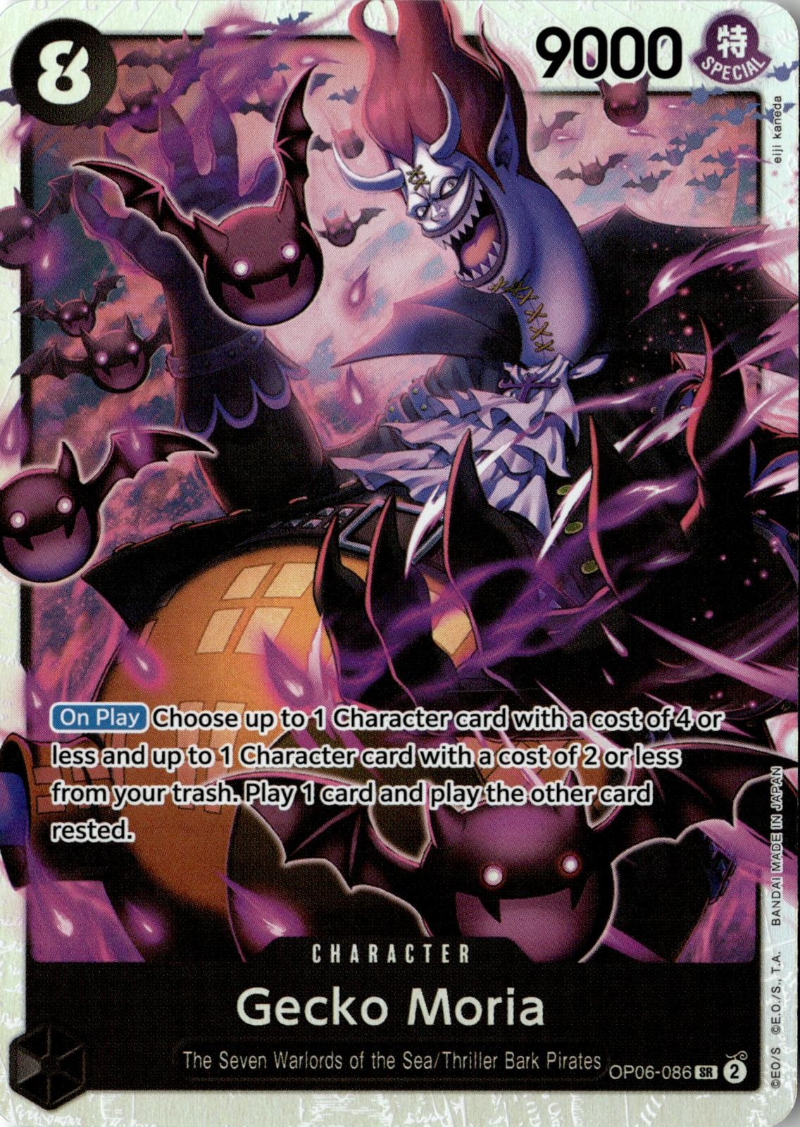 ONE PIECE GECKO MORIA (086) OP06-086 SUPER RARE WINGS OF THE CAPTAIN FOIL NM