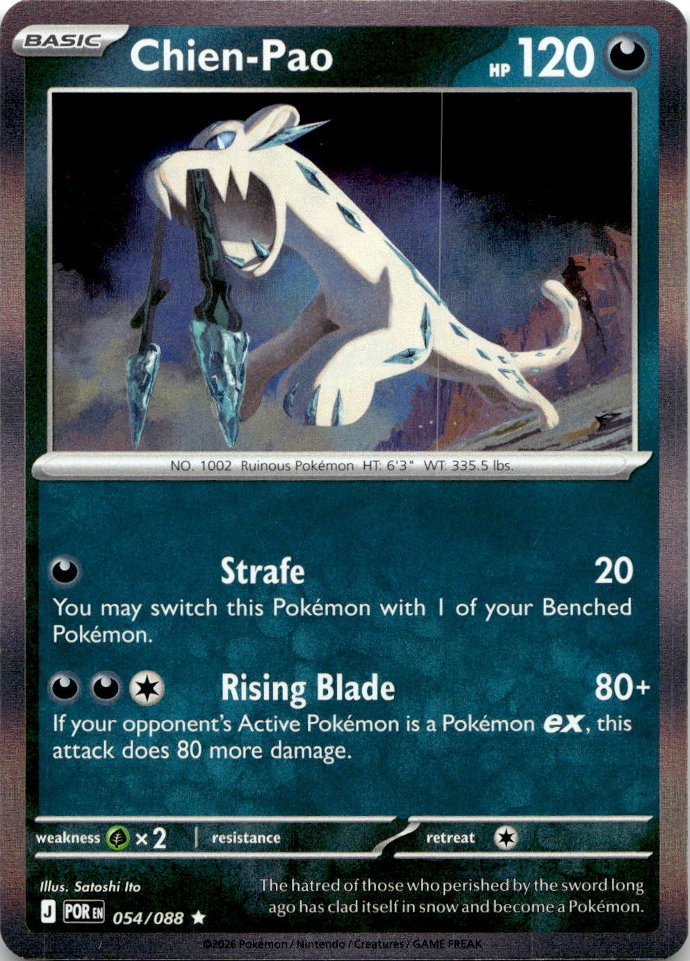 Chien-Pao 054/088 Rare Perfect Order Pokemon Reverse Holo Near Mint