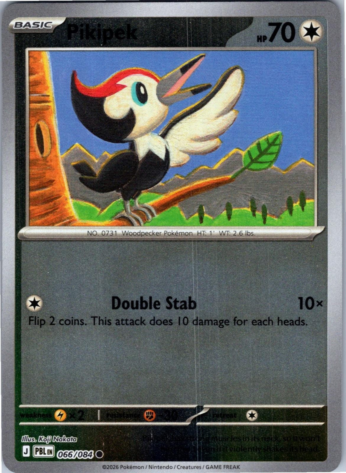 Pikipek 066/084 Common Pitch Black Pokemon Lightly Played
